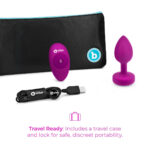 b-vibe vibrating jewel butt plug for beginners - Fuchsia