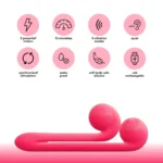 Features of the Snail Vibe Original Dual Stimulation Vibrator - Pink