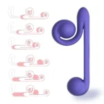 Penetration depths and stimulation points of the Snail Vibe Original Dual Stimulation Vibrator - Purple