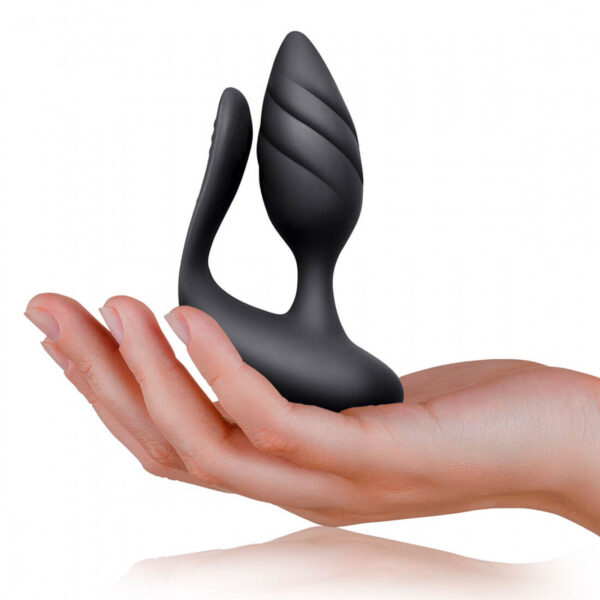 Rocks Off Cocktail Double Stimulation Butt Plug - Black