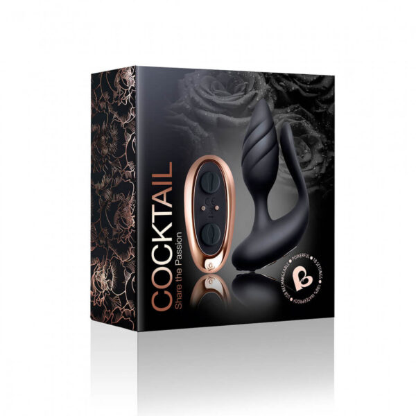 Rocks Off Cocktail Double Stimulation Butt Plug - Black