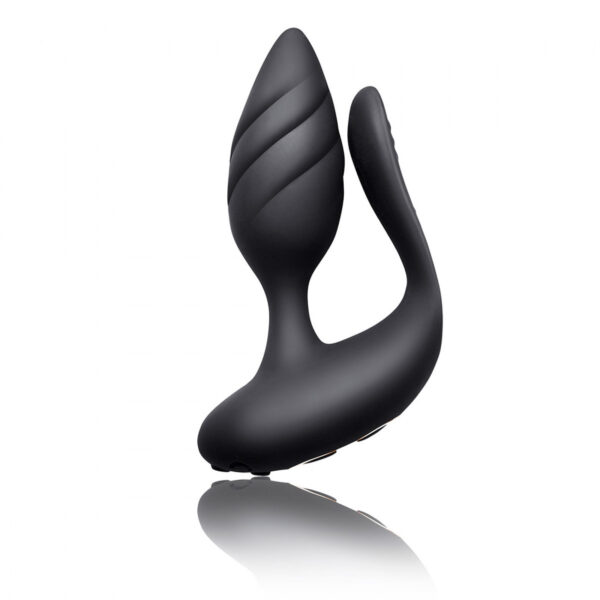 Rocks Off Cocktail Double Stimulation Butt Plug - Black