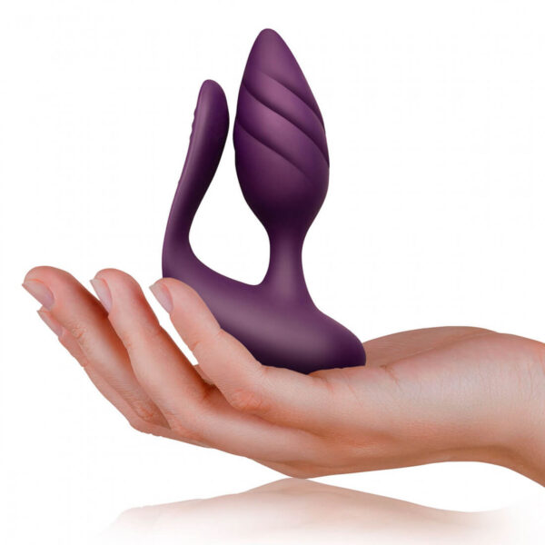 Rocks Off Cocktail Double Stimulation Butt Plug - Purple