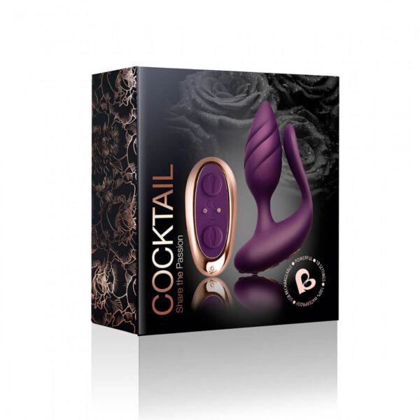 Rocks Off Cocktail Double Stimulation Butt Plug - Purple