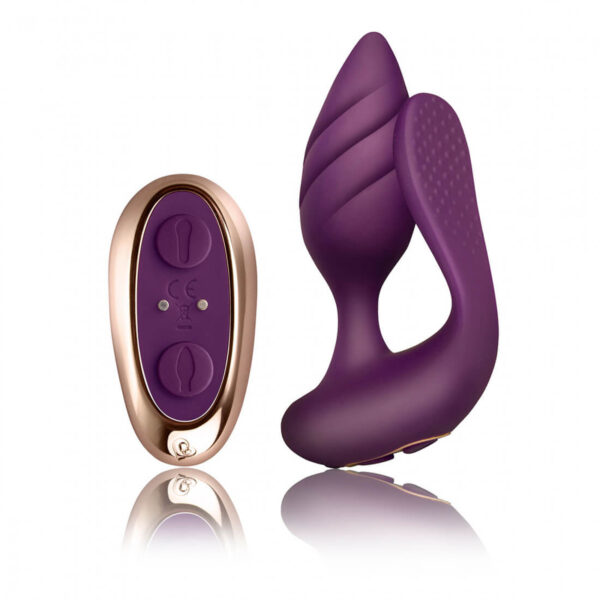 Rocks Off Cocktail Double Stimulation Butt Plug - Purple