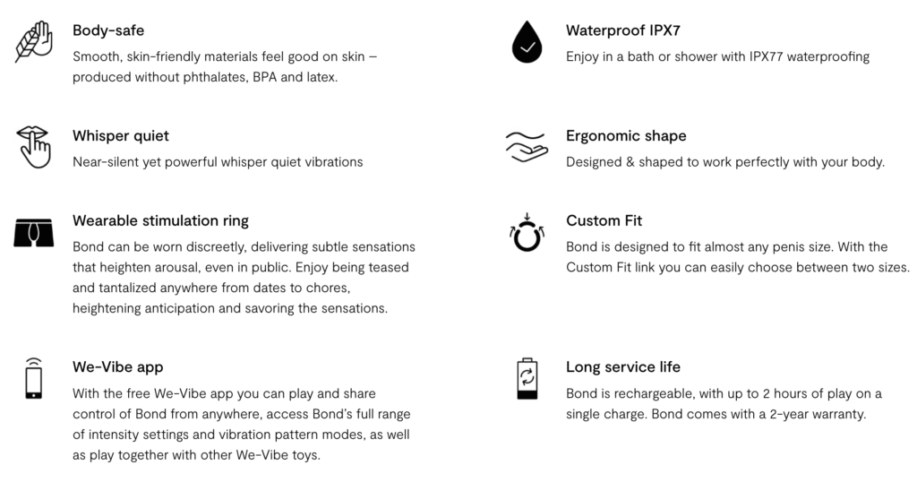 We-Vibe Bond Wearable Stimulation Penis Ring Features