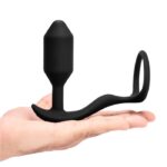 b-vibe vibrating snug & tug | Cock ring and weighted butt plug | medium