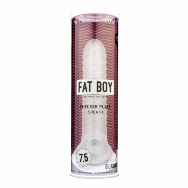 Perfect Fit Fat Boy Checker Plate Penis Extender Sheath - 7.5 inches
