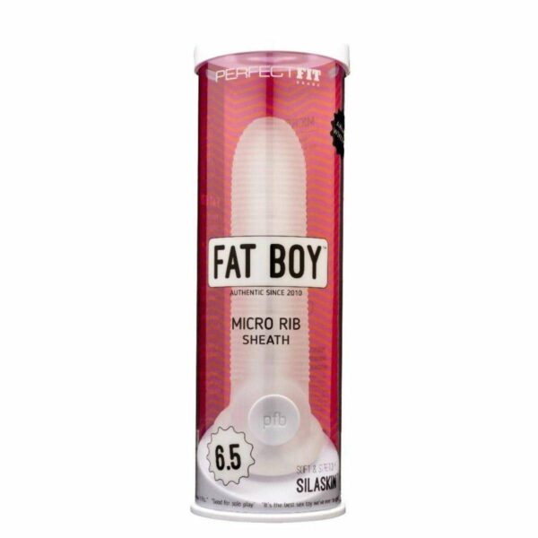Perfect Fit Fat Boy Micro Rib Penis Extender Sheath 6.5 inches