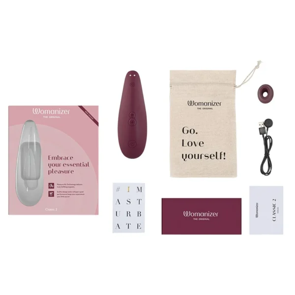Womanizer Classic 2 Clitoris Sucking Vibrator - Bordeaux