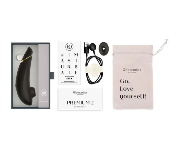 Womanizer Premium 2 Clitoral Vibrator - Black