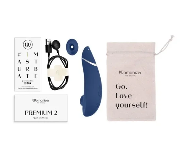Womanizer Premium 2 Clitoral Vibrator - Blueberry