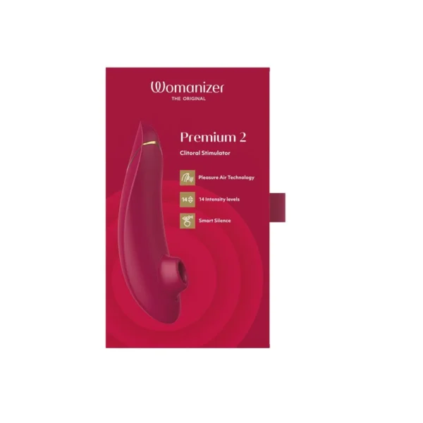 Womanizer Premium 2 Clitoral Vibrator - Bordeaux