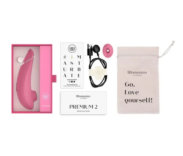 Womanizer Premium 2 Clitoral Vibrator - Raspberry