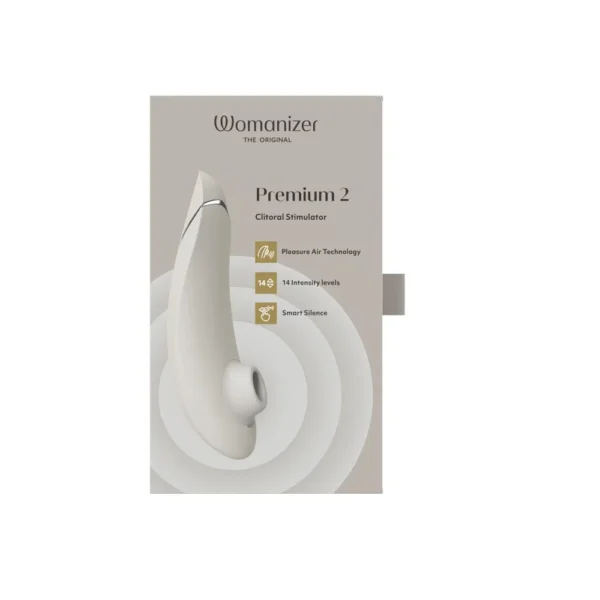 Womanizer Premium 2 Clitoral Vibrator - Warm Gray