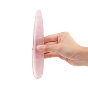 Le Wand Crystal Wand | Rose Quartz | Slim Wand held upright in hand