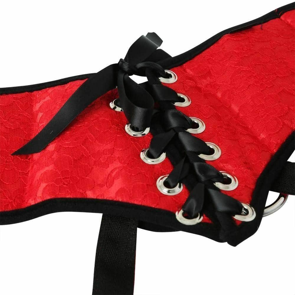 Sportsheets Plus Size Lace with Satin Strap-On Dildo Harness