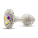 Crystal Delights Glass Sparkle Butt Plug - Aurora Borealis