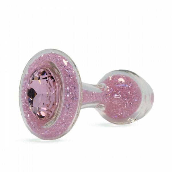 Crystal Delights Glass Sparkle Butt Plug - Pink