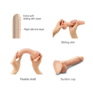 Vanilla Strap-on-Me Sliding Skin Realistic Dildo