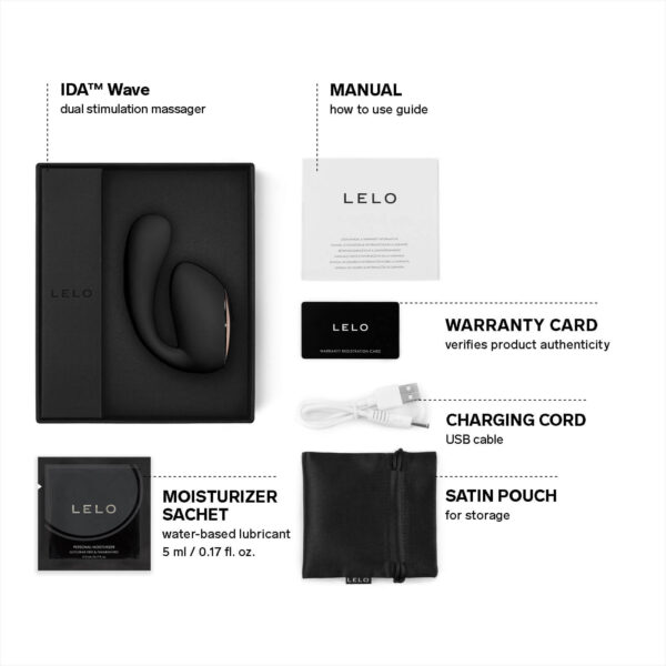 LELO IDA Wave Dual Stimulation Clitoral & G-spot Vibrator - Black