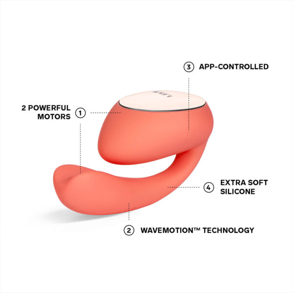 LELO IDA Wave Dual Stimulation Clitoral & G-spot Vibrator - Coral Red