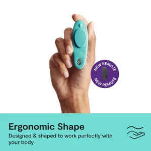 We-Vibe Moxie+ Remote Controlled Panty Vibrator - Aqua | Ergonomic Shape
