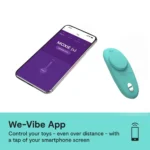 We-Vibe Moxie+ Remote Controlled Panty Vibrator - Aqua | We-Vibe App