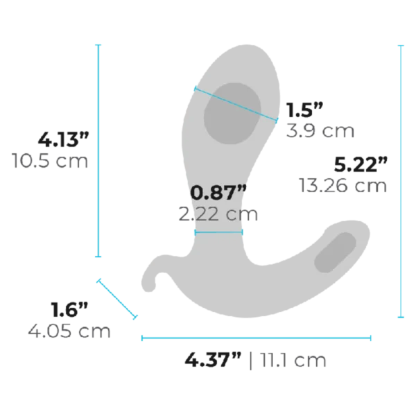 b-Vibe Expand Vibrating Remote-Controlled Prostate Plug - Dimensions