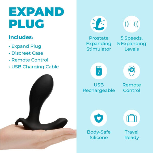 b-Vibe Expand Vibrating Remote-Controlled Prostate Plug