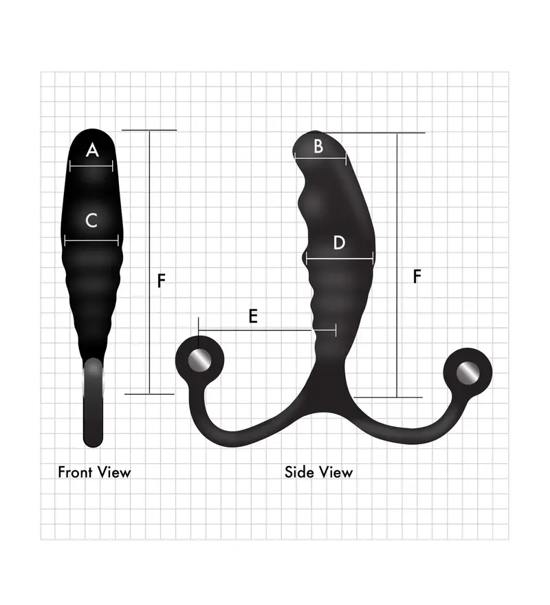 Aneros PSY Adjustable Prostate Massager - Dimensions