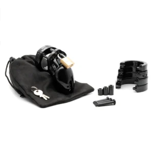 Black CB-6000S 2.5-inch Chastity Cock Cage Kit