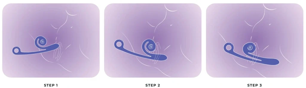 Snail Vibe Curve Clitoris & G-spot Vibrator - How to Use Steps 1, 2, 3
