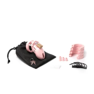 Pink CB-6000S 2.5-inch Chastity Cock Cage Kit