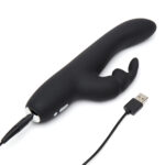 Fifty Shades of Grey Greedy Girl Rechargeable Slimline Rabbit Vibrator - Black