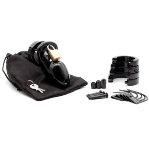 Black CB-3000 3-inch Chastity Cock Cage Kit