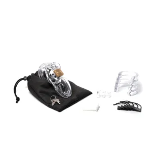 Clear CB-3000 3-inch Chastity Cock Cage Kit