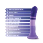 Avant By Blush® | Purple Rain D2: Artisan 7 Inch Curved G-Spot Dildo with Suction Cup Base - Elegantly Made with Smooth Ultrasilk® Purio™ Silicone