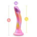 Avant By Blush® | Sun's Out Pink: Artisan 7 Inch Curved P-Spot / G-Spot Dildo with Suction Cup Base - Elegantly Made with Smooth Ultrasilk® Purio™ Silicone