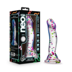 Blush Novelties Neo Elite Hanky-Panky 7.5inch Purio Glow-In-The-Dark Confetti Pretty Dildo