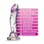 Blush Novelties Neo Elite Hanky-Panky 7.5inch Purio Glow-In-The-Dark Confetti Pretty Dildo features