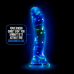 Blush Novelties Neo Elite Hanky-Panky 7.5inch Purio Glow-In-The-Dark Confetti Pretty Dildo