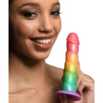 Curve Toys Simply Sweet 6.5-inch Swirl Rainbow Dildo