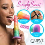 Curve Toys Simply Sweet 6.5-inch Swirl Rainbow Dildo