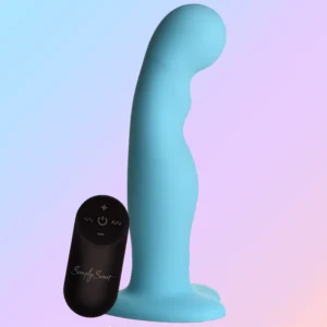 Curve Toys Simply Sweet Blue 21X Thick Vibrating Remote Controlled Dildo