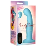 Curve Toys Simply Sweet Blue 21X Thick Vibrating Remote Controlled Dildo