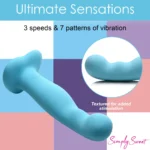 Curve Toys Simply Sweet Blue 21X Thick Vibrating Remote Controlled Dildo - Ultimate Sensations