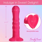 Curve Toys Simply Sweet Pink 21X Ribbed Vibrating Remote Controlled Dildo - Dimensions