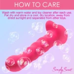 Curve Toys Simply Sweet Pink 21X Ribbed Vibrating Remote Controlled Dildo - How to Care