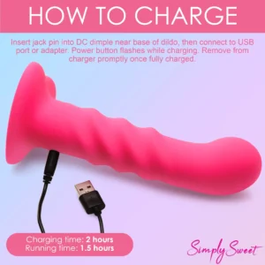 Curve Toys Simply Sweet Pink 21X Ribbed Vibrating Remote Controlled Dildo - How to Charge